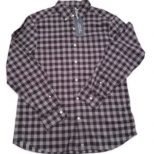 NWT Vineyard Vines Men's Black and Gray Checkered Shirt